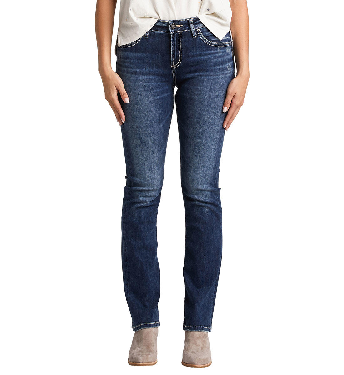 Silver Avery Slim Boot Jeans   Boasting a contemporary silhouette, Silver Avery Slim Boot Jeans provide an innovative high-rise, slim boot cut for an elegant modern look. Their Power Stretch Indigo Denim ensures a comfortable, curvaceous fit for all ladies.