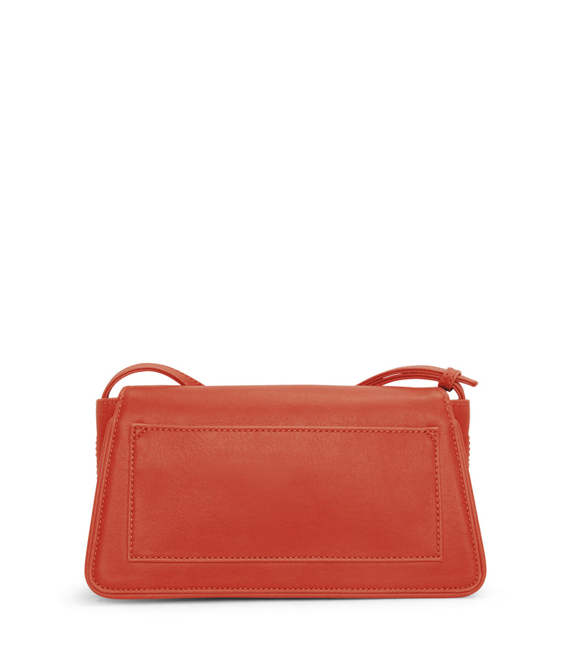 ﻿Structured crossbody bag with an adjustable strap and flap closure. Slip pocket at exterior back fits an iPhone 11 Pro Max. *Note: Colour is slightly more orange than photos depict.*